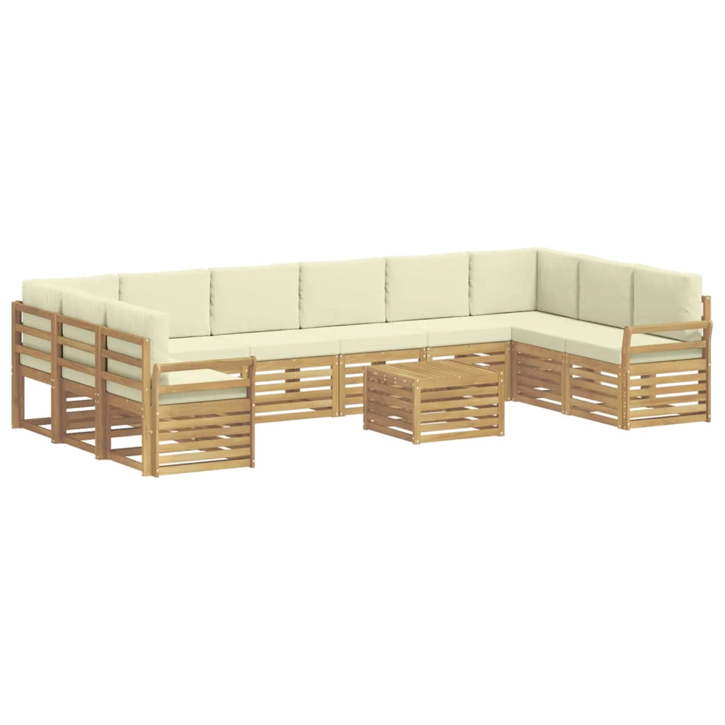 Set di divani da esterno 11 pcs Bianco e Crema 59 x 59 x 37 cm 3392625
