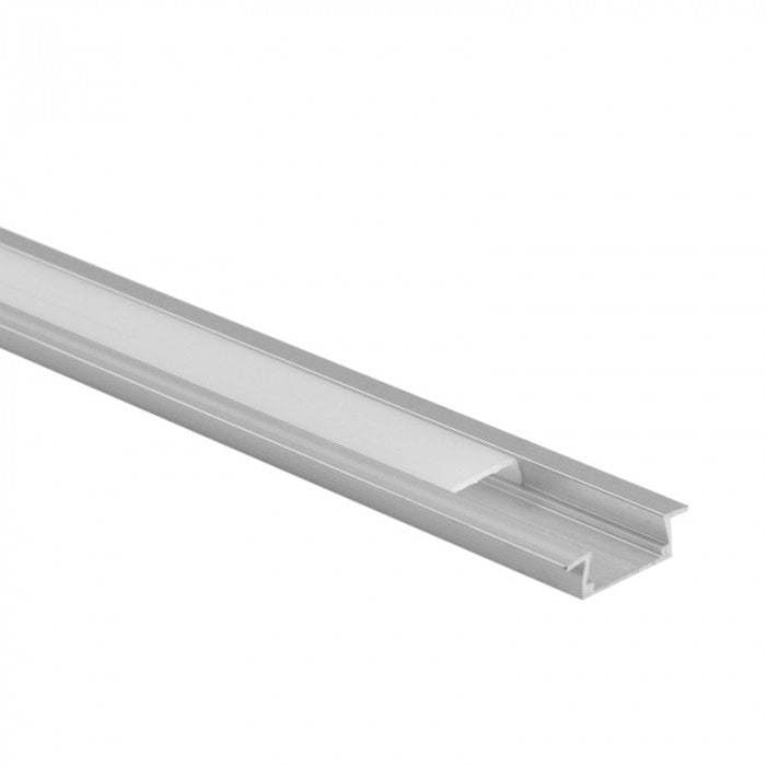 Profilo LED incasso P01 anodizzato diffusore opale 1m