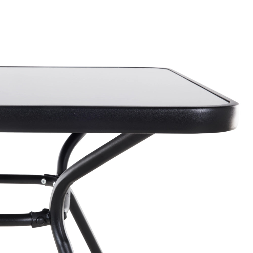 Tavolo da pranzo per esterno in acciaio Nero 140 x 80 cm da giardino moderno