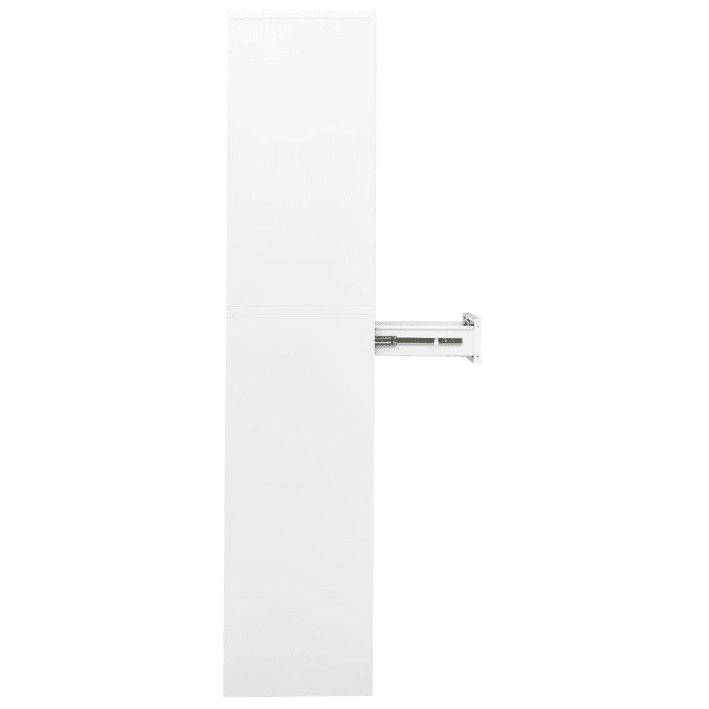 Armadio per Ufficio Bianco 90x40x180 cm in Acciaio e Vetro cod mxl 39418