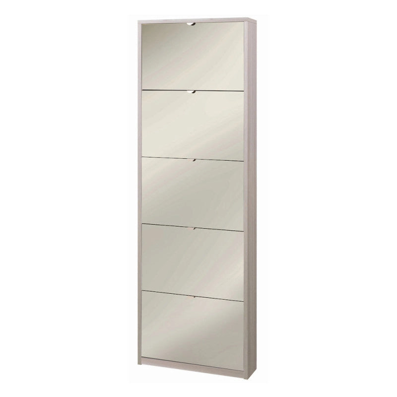 Scarpiera 5 Ante Specchio P18 Kit Olmo Chiaro cm 63x18x190h - Sarmog