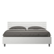 Letto Matrimoniale 160x200 cm con Rete Testata Doghe Dritta Ankel Bianco Frassino