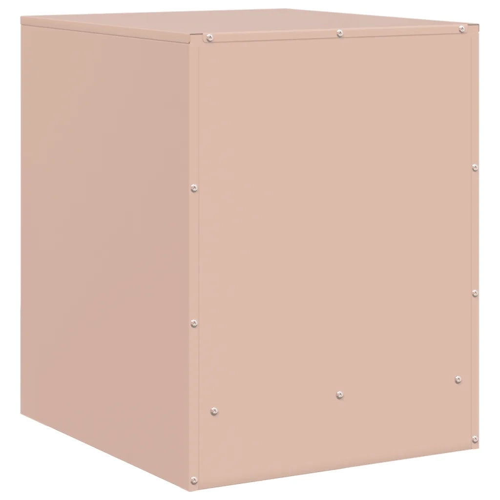 Comodini 2 pz-Set di 2 Tavolino da notte Rosa 34,5x39x44 cm in Acciaio 834141