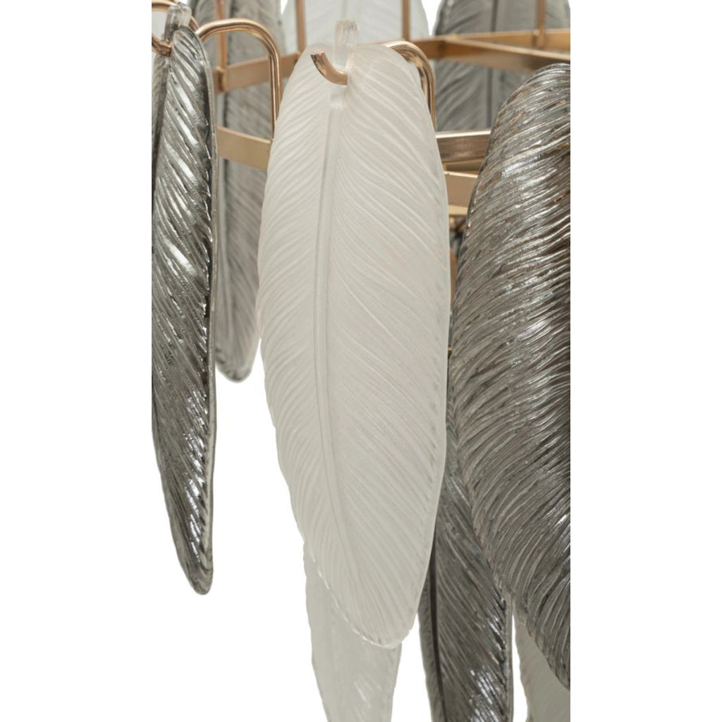 Lampada a Sospensione VKH899, Grigio, Vetro, 60x60x40 cm