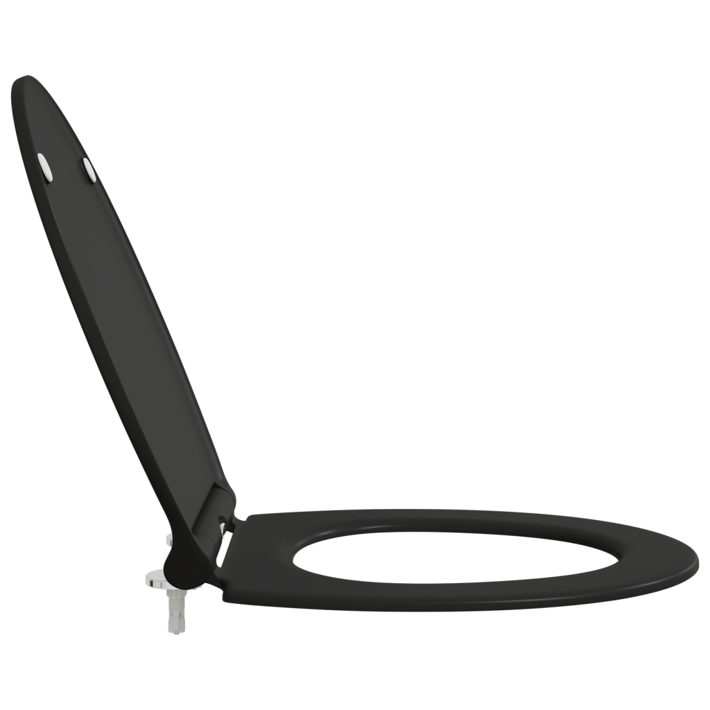 Sedile per WC con rilascio rapido e chiusura morbida in Duroplast Nero
