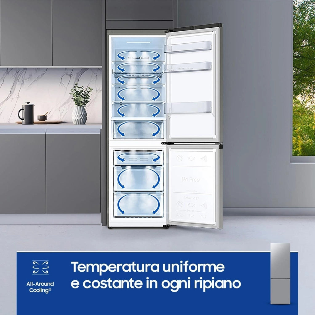 Samsung RB33B610ESA-EF Frigorifero Combinato libera installazione 344 Litri Classe E Inox All Around Cooling
