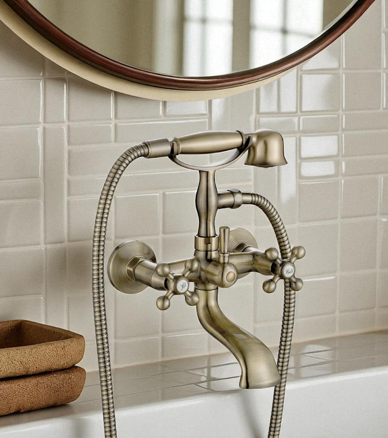 Rubinetto vasca bronzato vintage completo