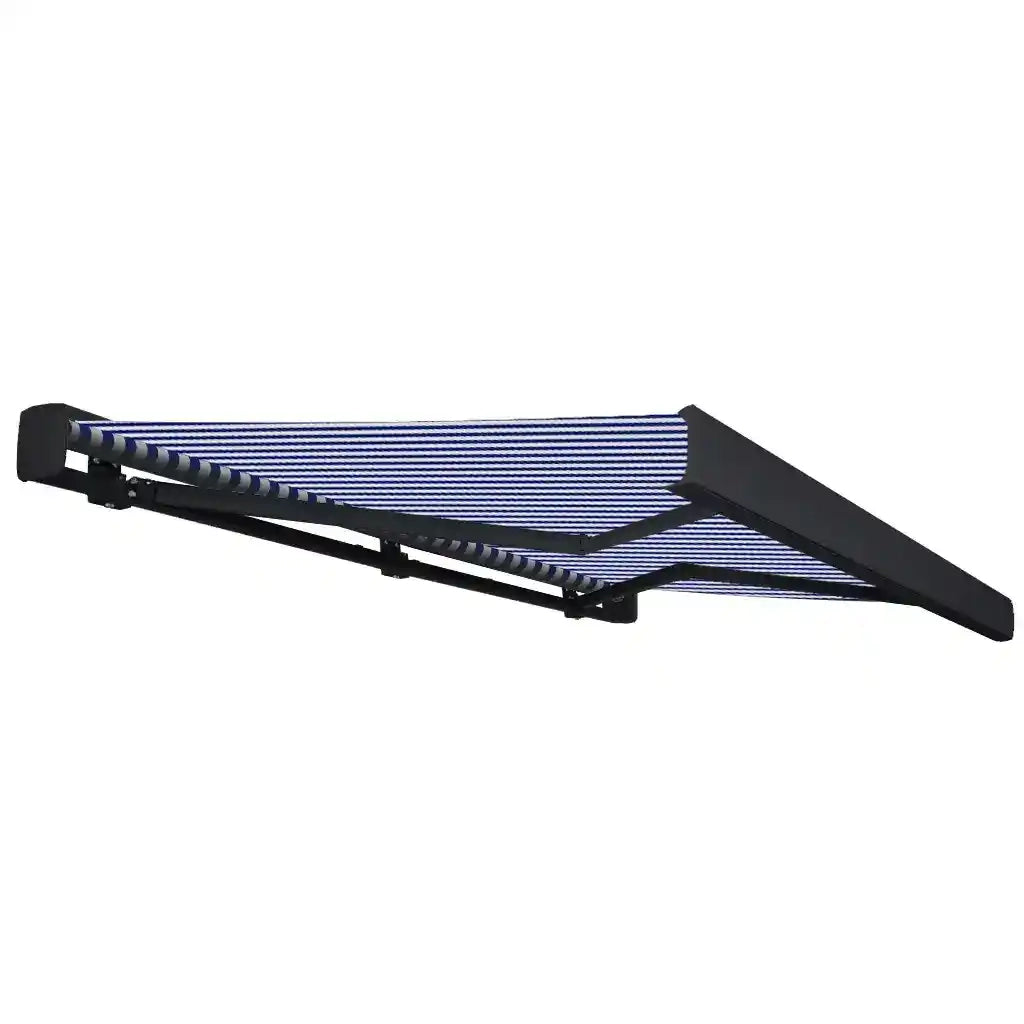 Tenda a Cassonetto Motorizzata 350x250 cm Blu e Bianco 3052686
