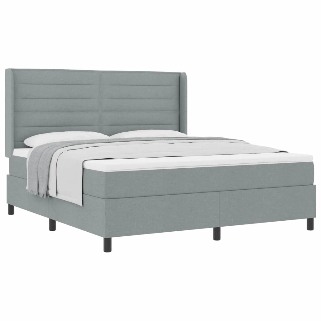 Letto a molle con materasso Grigio chiaro 200 x 180 cm Tessuto 3341595
