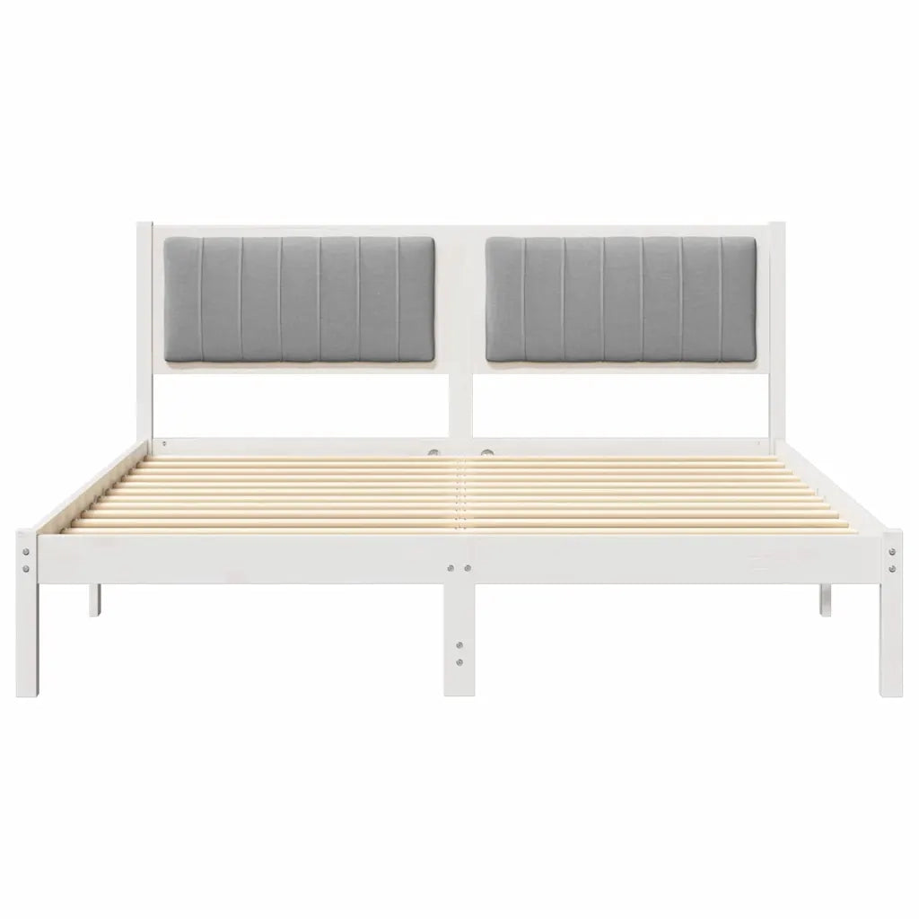 Letto con Testiera Rivestita Grigio chiaro 150 x 200 cm 878253