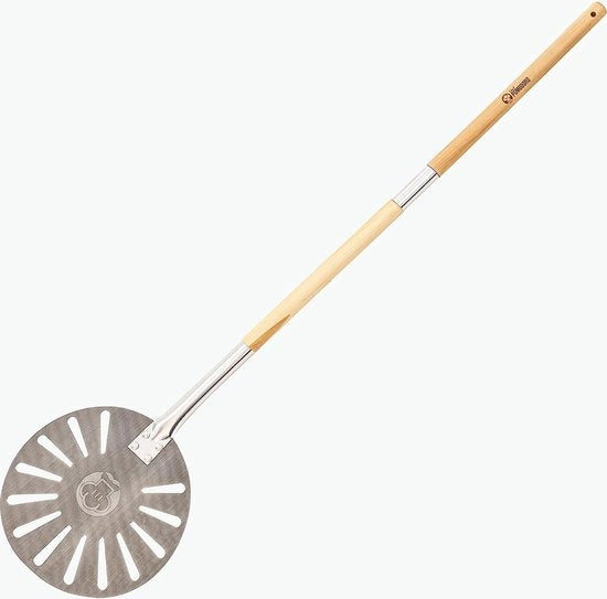 Pizzaschep - pizzaschep - pizzaschep metallico - spatola per pizza in alluminio con manico in legno (120cm di lunghezza) - spatola per pietra per pizza - spatola per griglia e forno