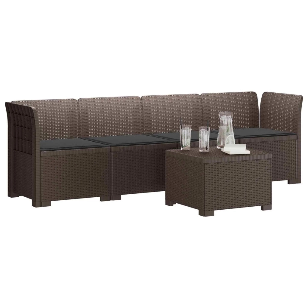 Divano da Giardino a 4 Posti con Cuscini in Stile Rattan PP 3443859