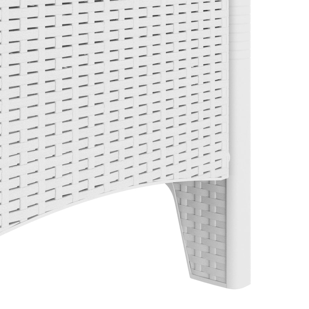 Sedie da Giardino con Cuscini 4 pcs Bianche Polyrattan
