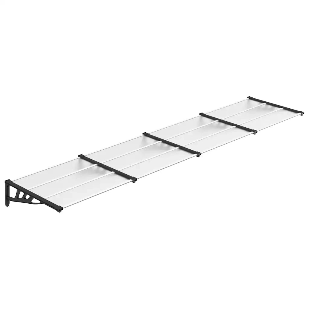 Tettoia per Porta Nero e Trasparente 396x90 cm Policarbonato CFW6969996