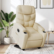 Poltrona Alzapersona Reclinabile Elettrica Crema in Tessuto 3204629