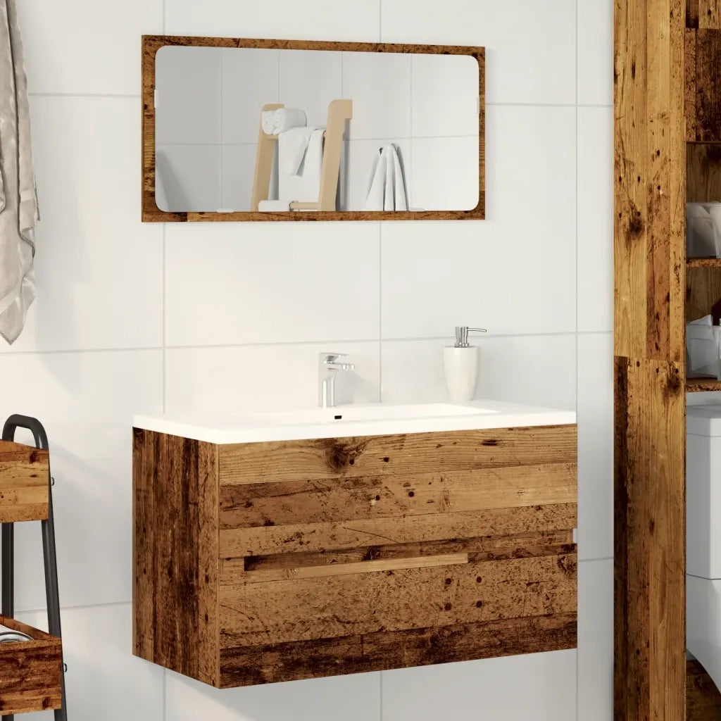 Mobile Pensile da Bagno Legno Antico 80x38,5x45cm in Truciolato 856246
