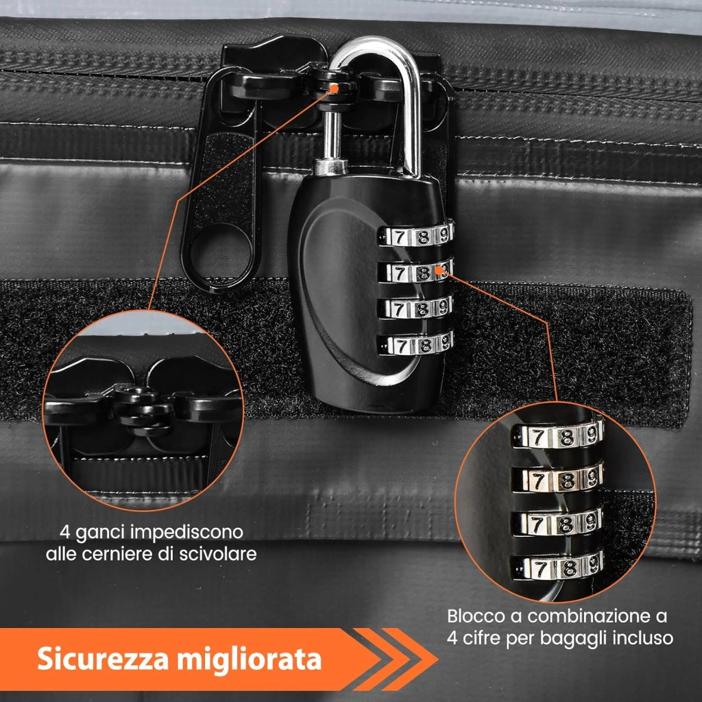 Borsa da Tetto per Auto 424L, Box Tetto Auto per Bagagli Impermeabile Pieghevole, con Tappetino Antiscivolo, per Tutti i Veicoli Con/Senza Barre Portapacchi (Modello 4)