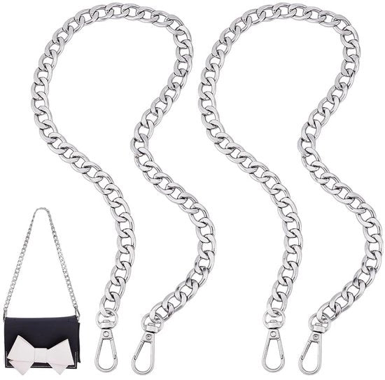 Portafoglio con maniglia sostitutiva a catena da 60 cm - Edelstelle/lega - Clip 2 pezzi - Design elegante - Adatto a diverse borse - Borsa a mano