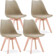 Sedia da Cucina 4 a Sedile Medievale Nordico - Sedia con Schienale - Gambe in Legno di Betulla - Sedia da Ufficio per Cucina Camera da Letto Terrazza Ristorante