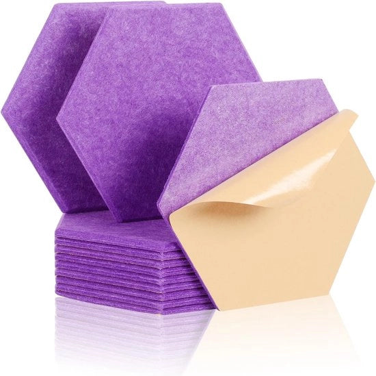 Pannelli Acustici - Isolamento Acustico - 12 Pezzi - Viola - 30 x 26 x 1 cm