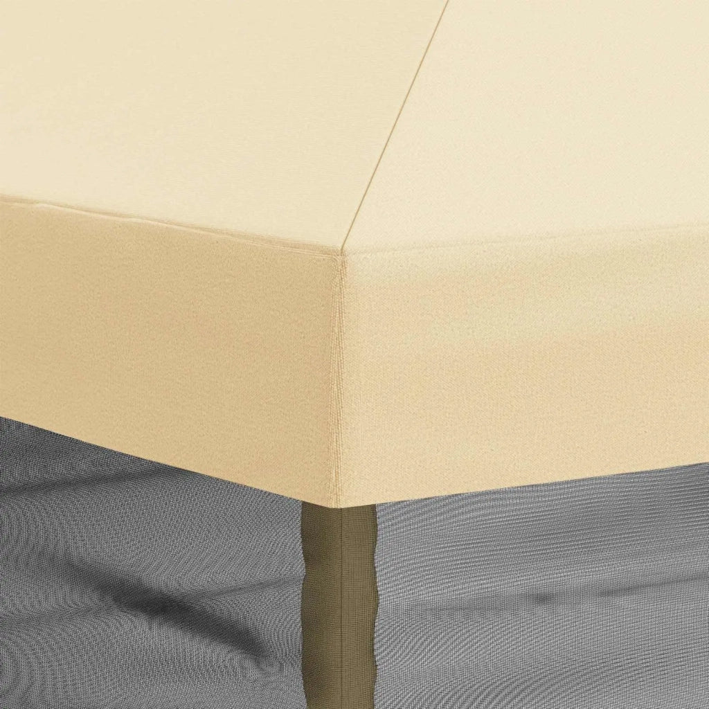 Copertura Gazebo con Pareti Laterali 6 x 3 m Crema Poliestere 900411