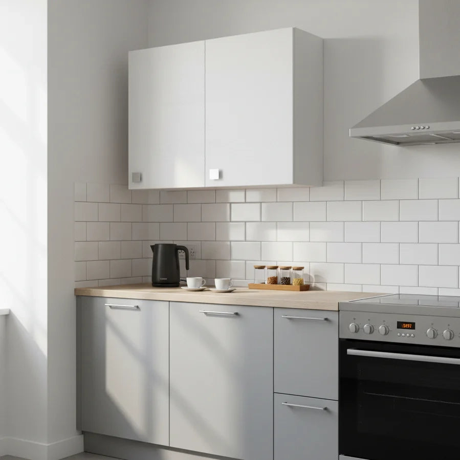 Pensile 1 Anta Bianco Frassinato 40×69×33 cm | Mobile Sospeso Salvaspazio con Ripiano Regolabile | Già Assemblato per Bagno, Cucina, Lavanderia e Ingresso