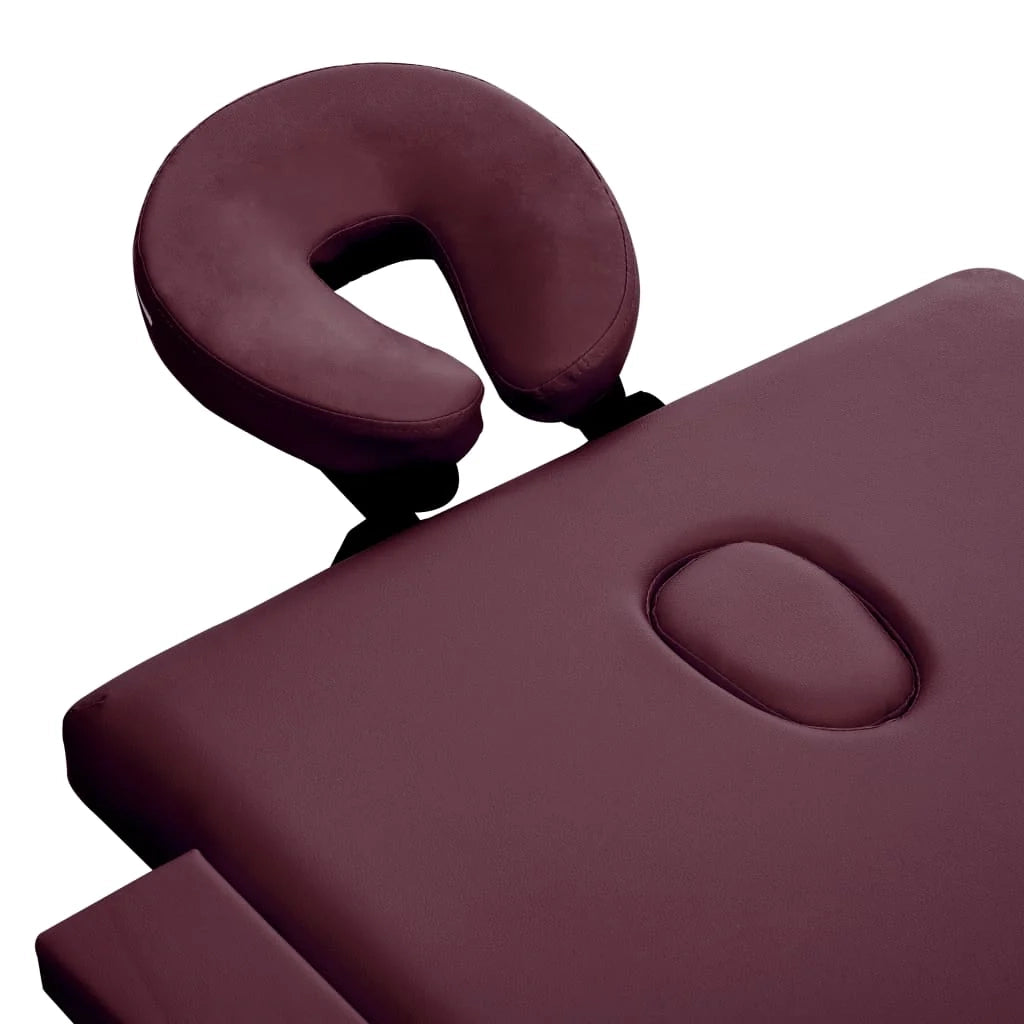 Lettino da massaggio pieghevole 3 sezioni legno viola vino 02_0001839
