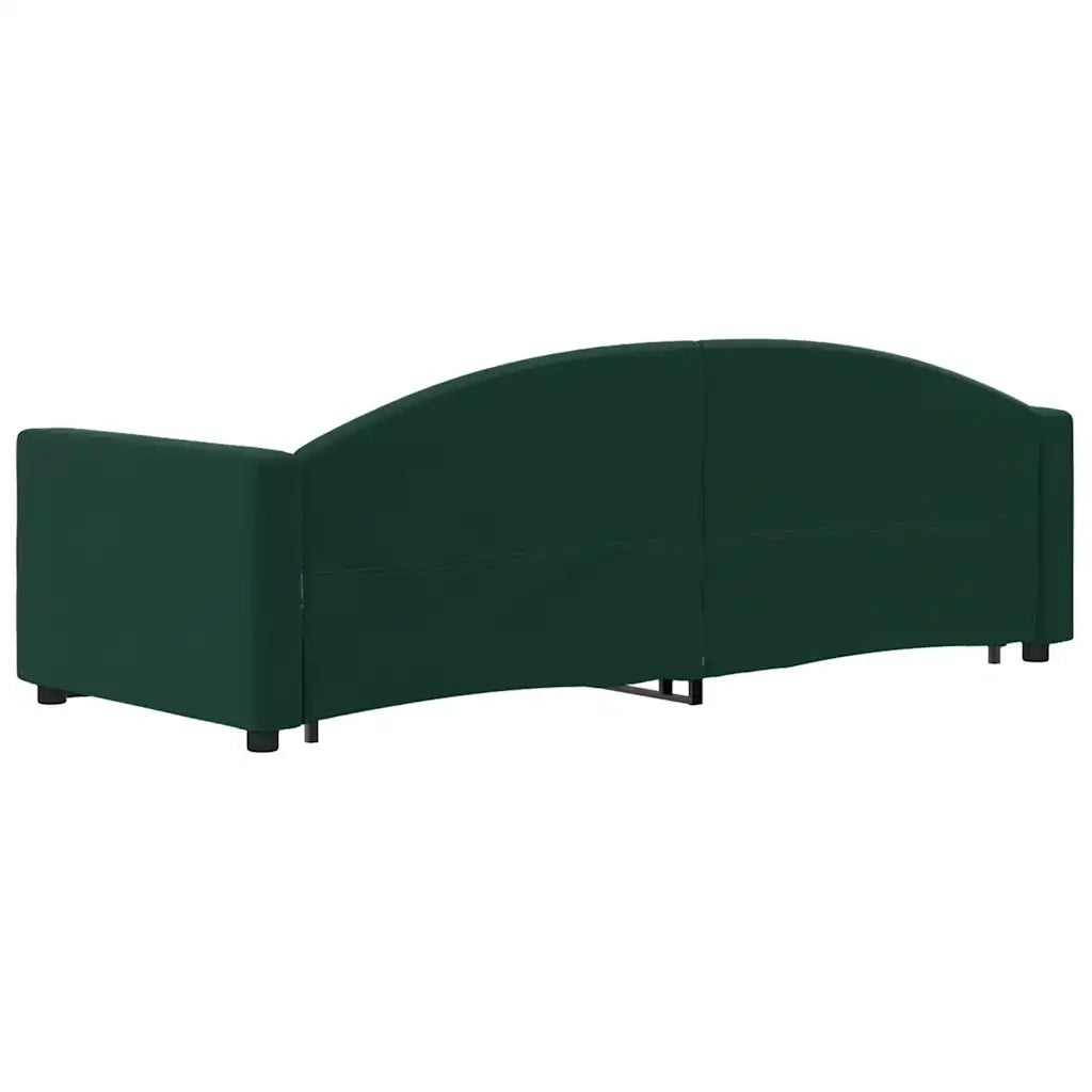 Divano Letto Estraibile Cassetti Verde Scuro 80x200cm Velluto 3197344