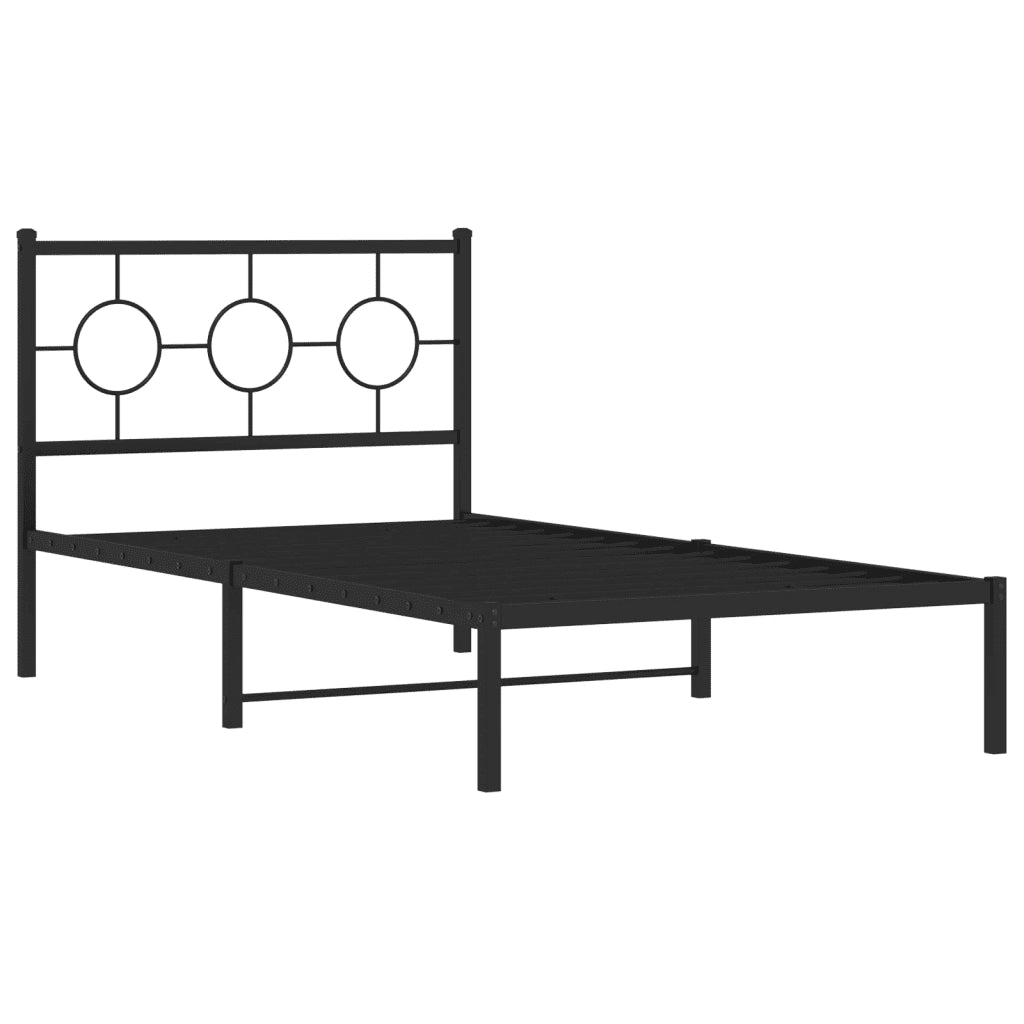 Giroletto con Testiera Metallo Nero 100x200 cm 376221