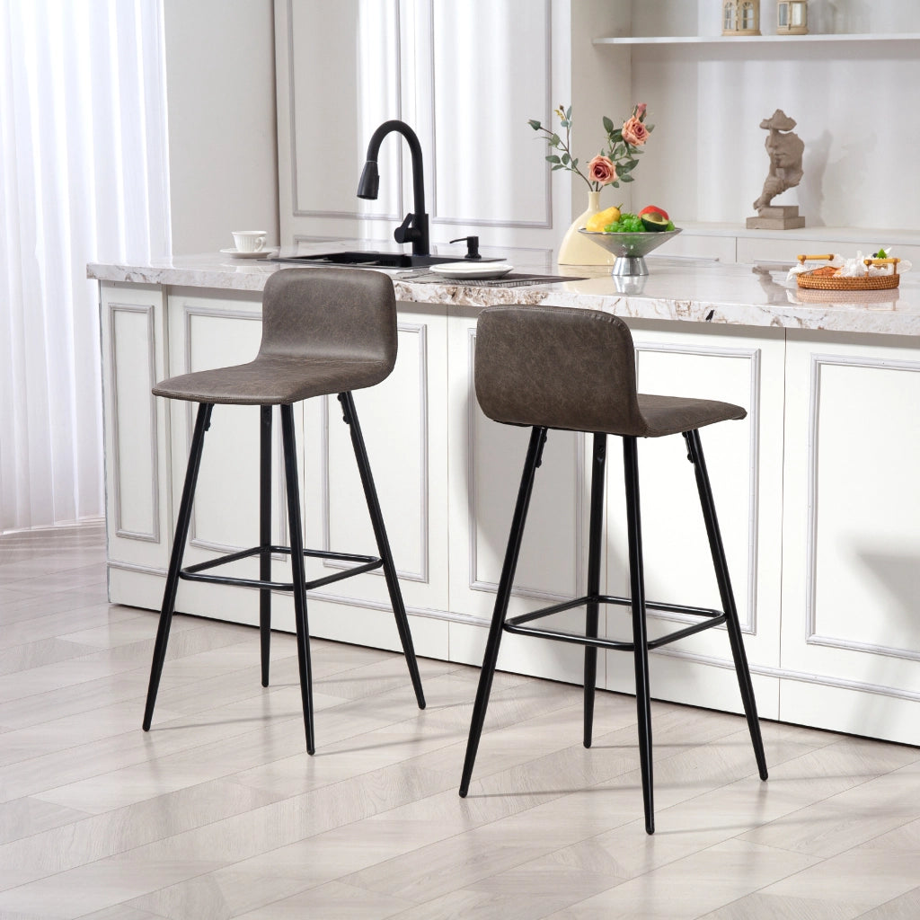 Sgabello Bar con Schienale ¨C Zephmum ¨C Marrone Scuro