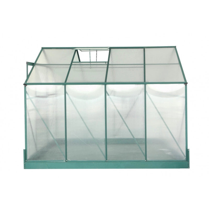 Serra da giardino in alluminio 244x305 cm – 7,44 m² – policarbonato 4 mm e base inclusa – verde – SR3024 Foresta