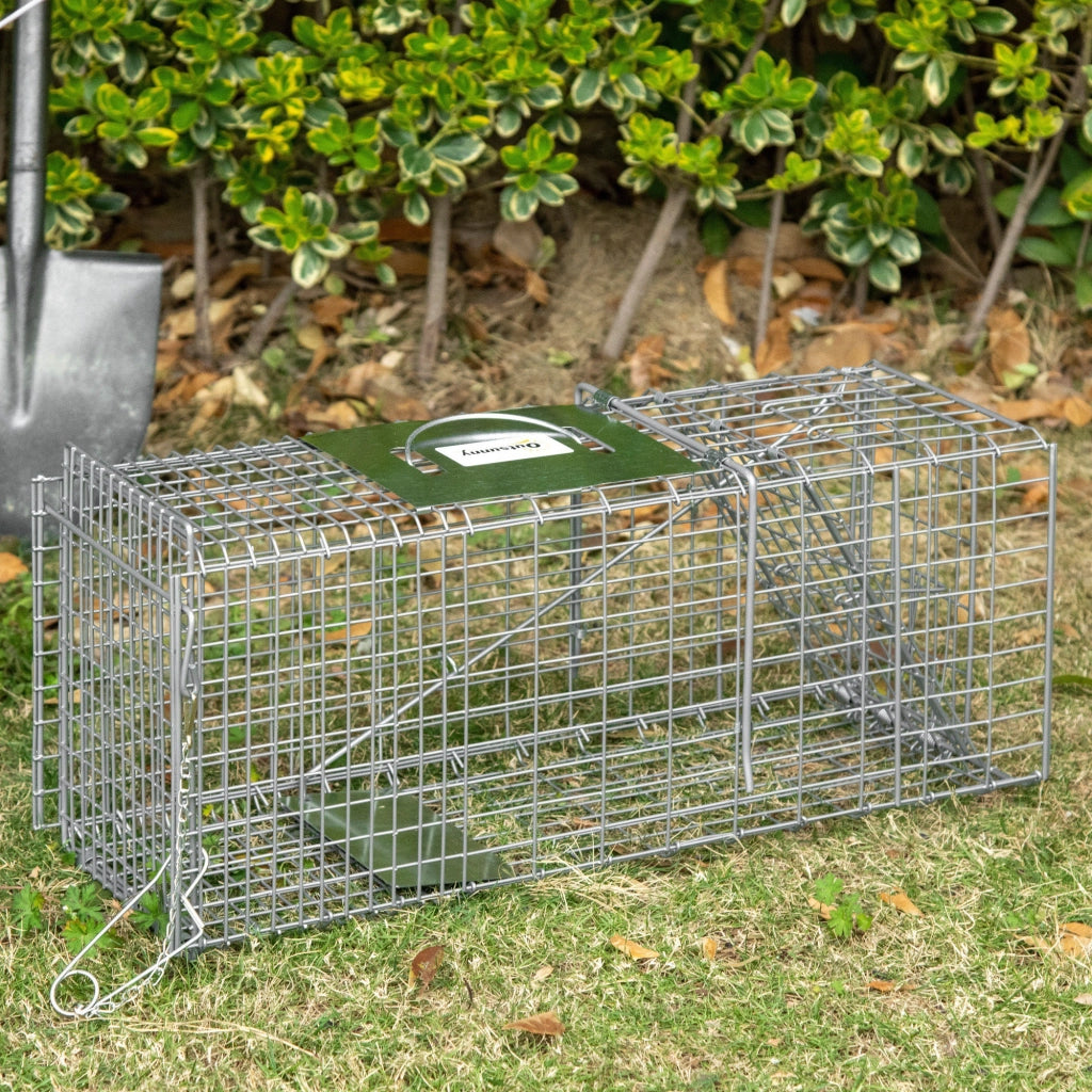 Gabbia Trappola per Animali Vivi ¨C Xylo ¨C Pieghevole 66x24x30,5 cm Argentato
