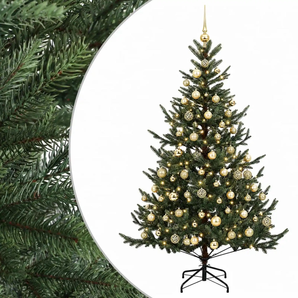 Albero di Natale artificiale con palline 210 cm 300 LED 3466552