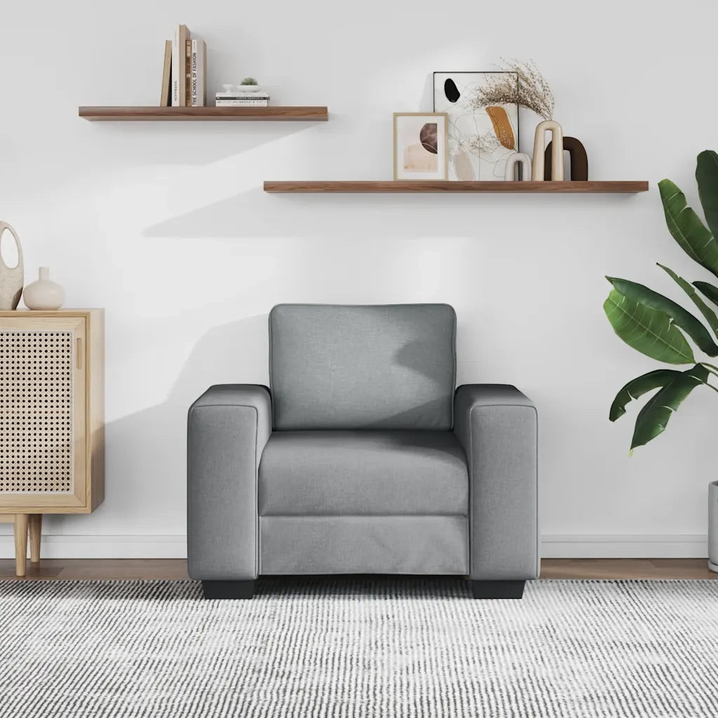 Poltrona-Divano Sedia Grigio Chiaro 100x77x82 cm in Tessuto