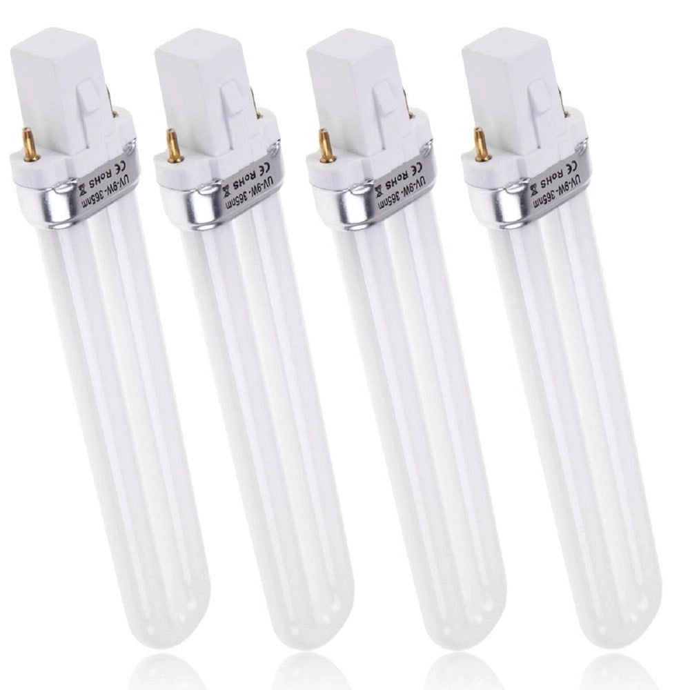 Trade Shop - 4 Bulbi Da 9 Watt Per Lampade Uv Gel Ricostruzione Unghie Semipermanente Lampada -