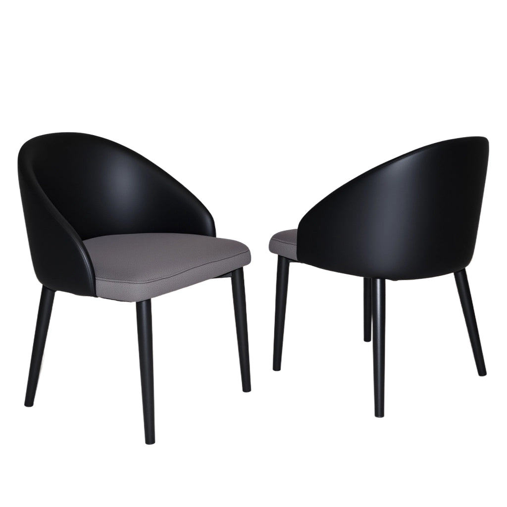 SEDIA da pranzo moderna Set da 2 pezzi, grigio, PU e struttura in acciaio