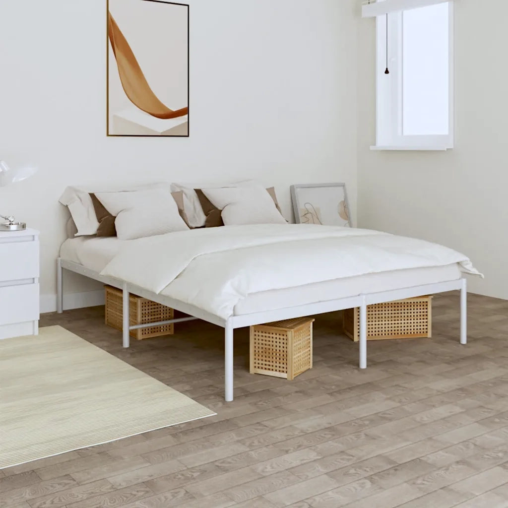 Giroletto-Struttura Letto in Metallo Bianco 140x190 cm 745790