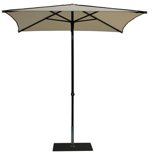 Ombrellone da Giardino 2x2 m Palo Ø38 mm in Alluminio Tessuto Dralon Acrilico Border Ecru