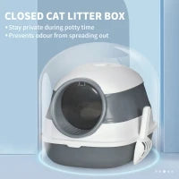 Lettiera per Gatti con Paletta e Deodorante, Design Pieghevole con Maniglia, 52x41x38 cm