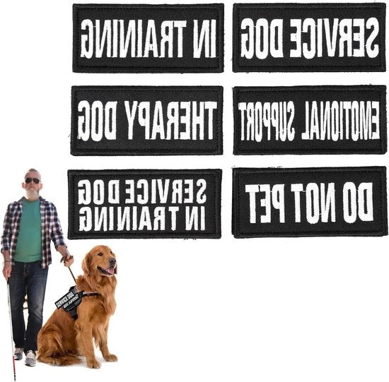 Pannelli Tattici con Ricamo per Cani - 6 Pezzi - Giacca per Cani con Pannelli Magici Rimovibili.