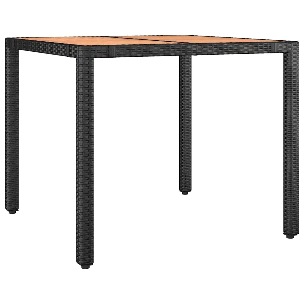Set da Pranzo per Giardino 5 pcs Nero e Marrone polyrattan