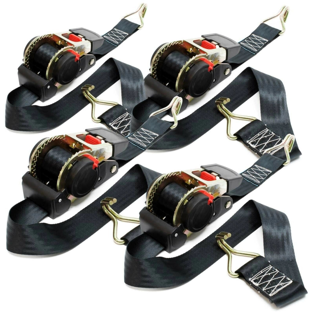 Set di 4 cinghie di fissaggio 3x50mm resistenza alla trazione 750 daN con tenditore a cricchetto 16_0001511