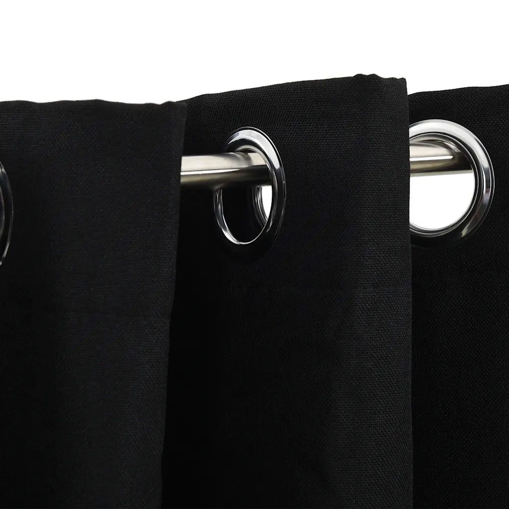 Tenda Oscurante Effetto Lino con Occhielli 290x245 cm Nera cod mxl 72903