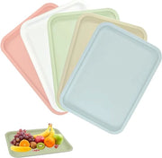 Pacco di 5 piatti di servizio in plastica con superficie antiscivolo Tavoli di servizio in plastica rettangolari Piatti di servizio in plastica Piatti di fast food e di caffetteria in plastica antiscivolo per cucina e sala da pranzo 30,5 x 23 x 0,8 cm.