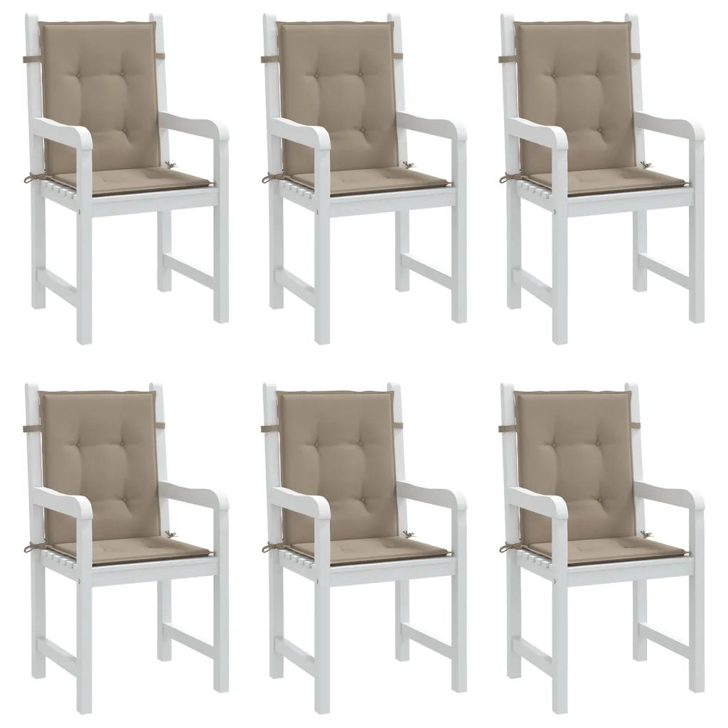 Cuscini per Sedia 6 pz Tortora 100x50x3 cm in Tessuto Oxford