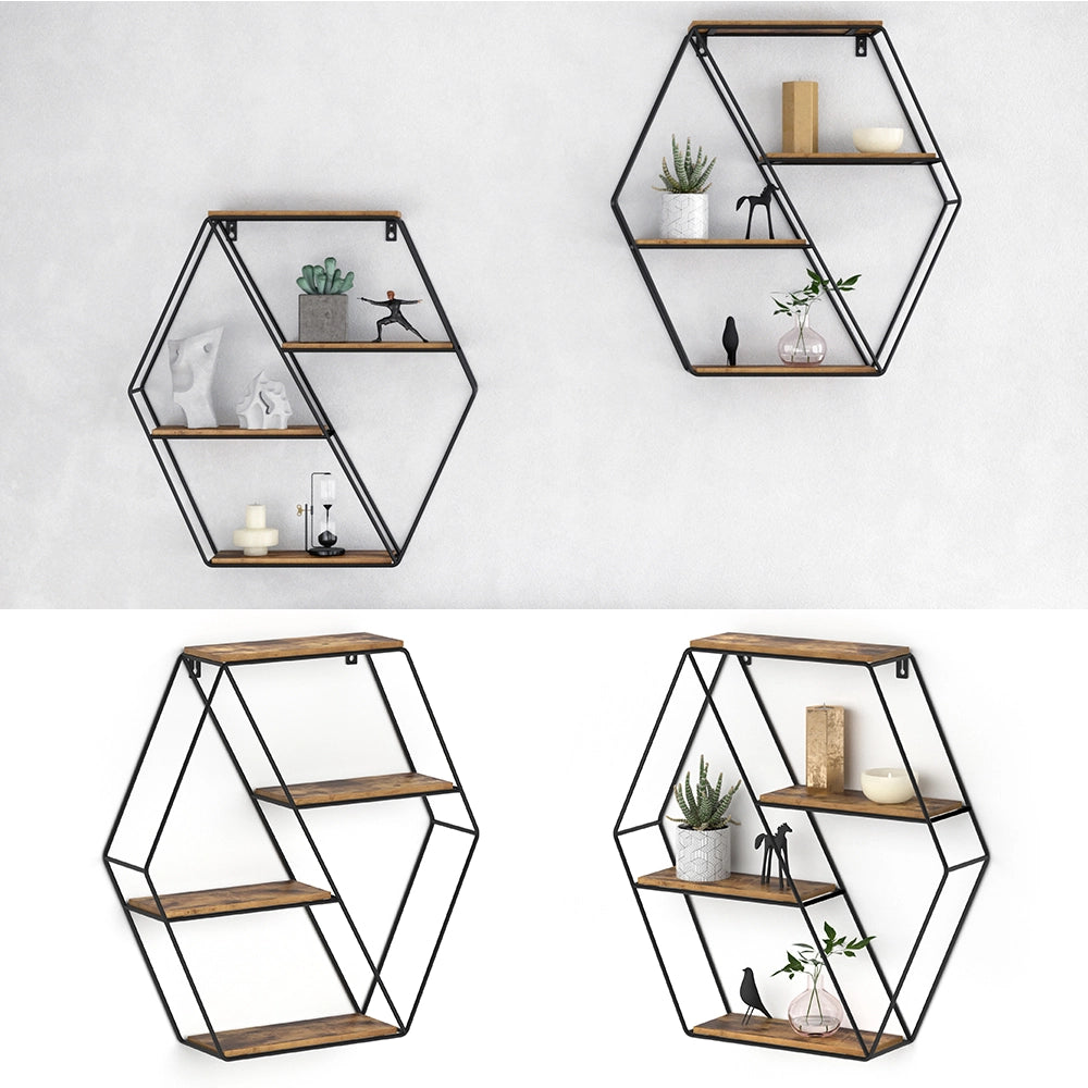Vicco Libreria da parete Legno antico 51 x 52 cm Forma angolare