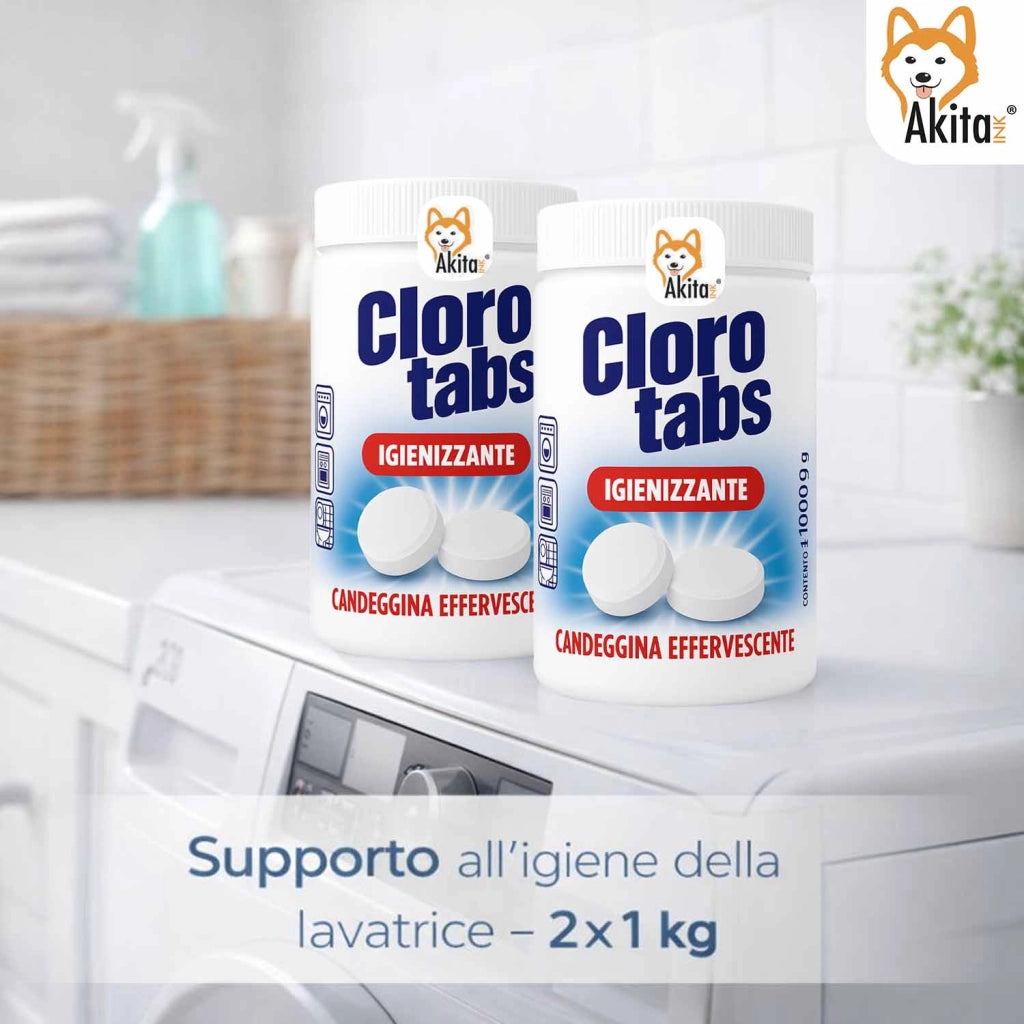 Akitaink Cloro Tabs 2kg Pastiglie Multiuso Candeggina