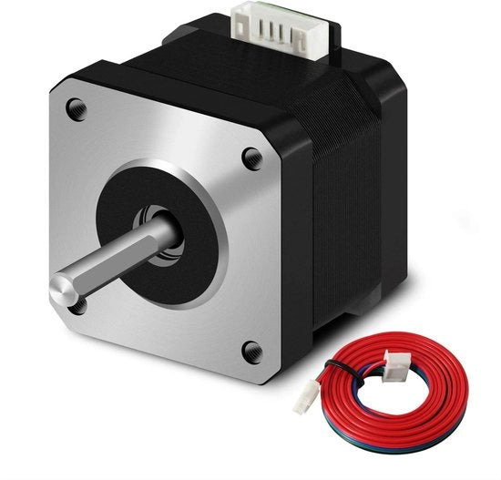 Motore passo a passo ad alta coppia - Nema 17 - 42x34mm - 1,5A/3,8V - 2 fasi - 1 metro di cavo - resistente ai shock e silenzioso
