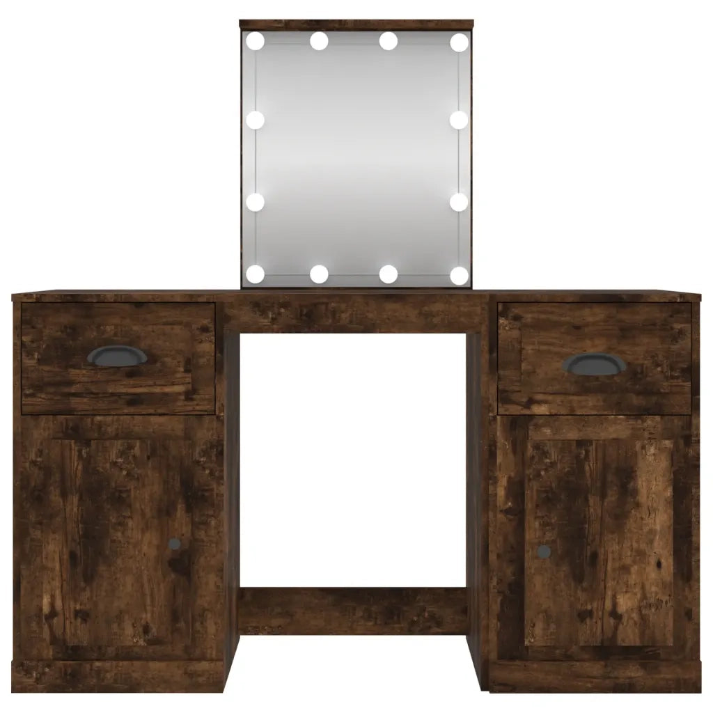 vidaXL Toeletta con LED Rovere Fumo 130x50x132,5 cm