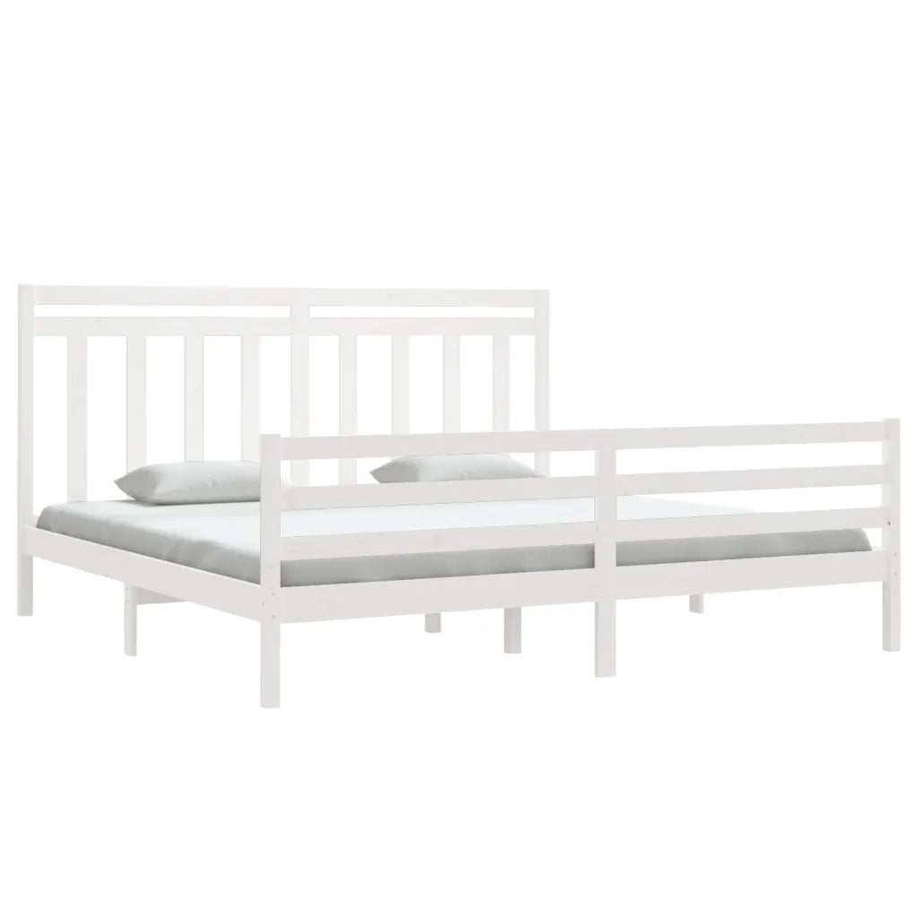Giroletto-Struttura Letto Bianco in Legno Massello 200x200 cm 503061